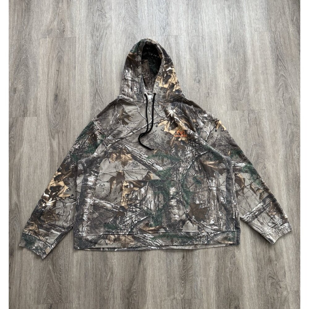Vintage Y2K Realtree Camo Hoodie 2XL Streetwear Hype Outdoor Forest Tree